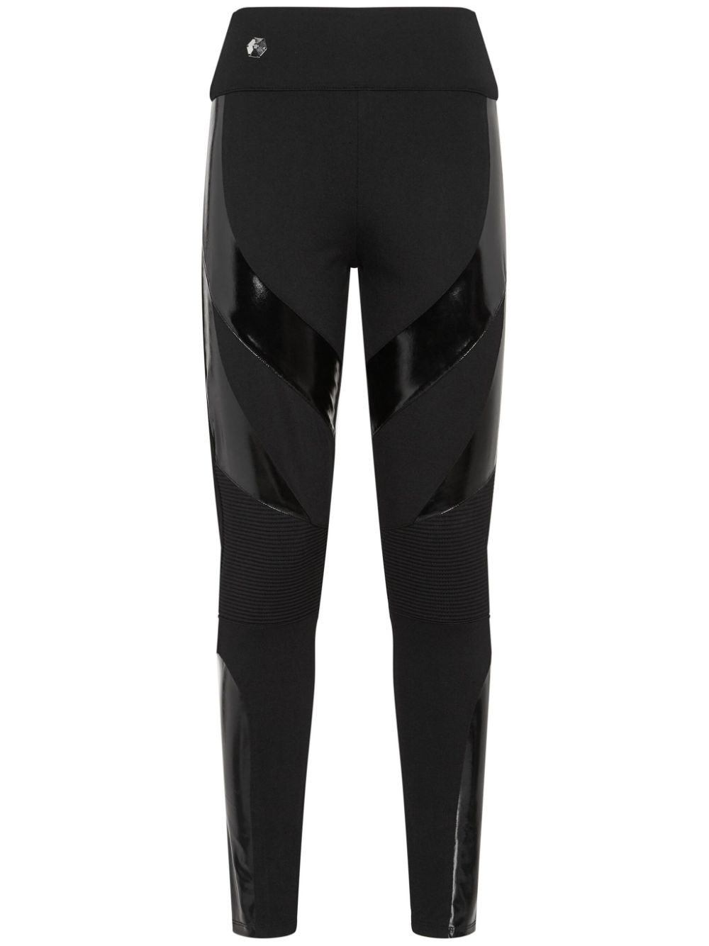 Logo-patch high-waist leggings - Black