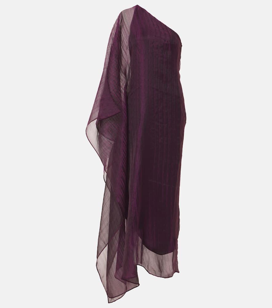 Betsy one-shoulder cady gown