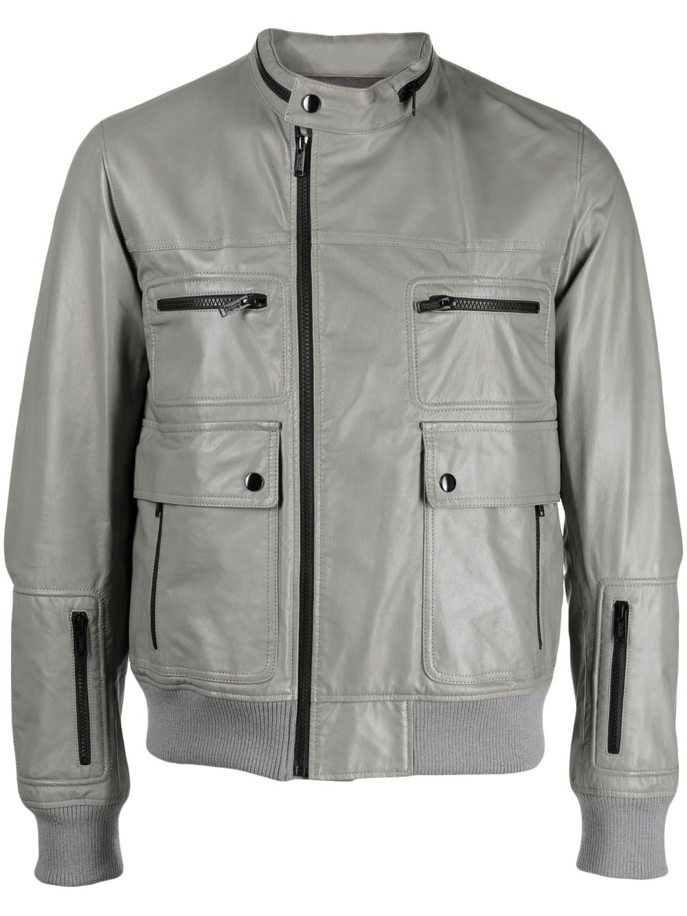 Zip-up biker jacket - Grey