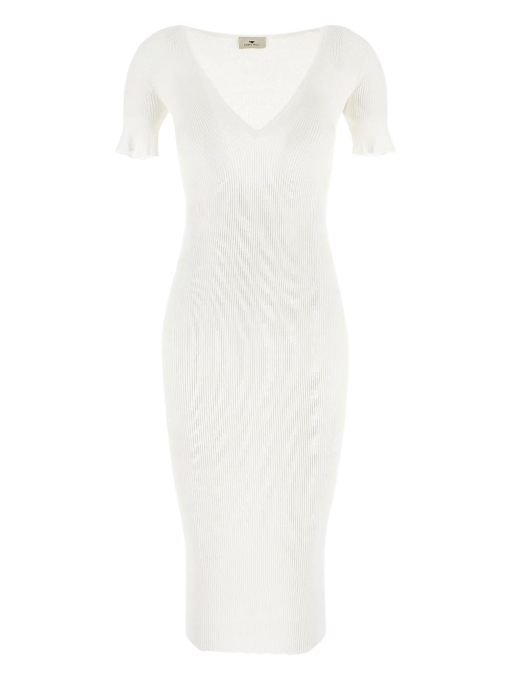 Elisabetta Franchi ribbed-knit midi dress - White