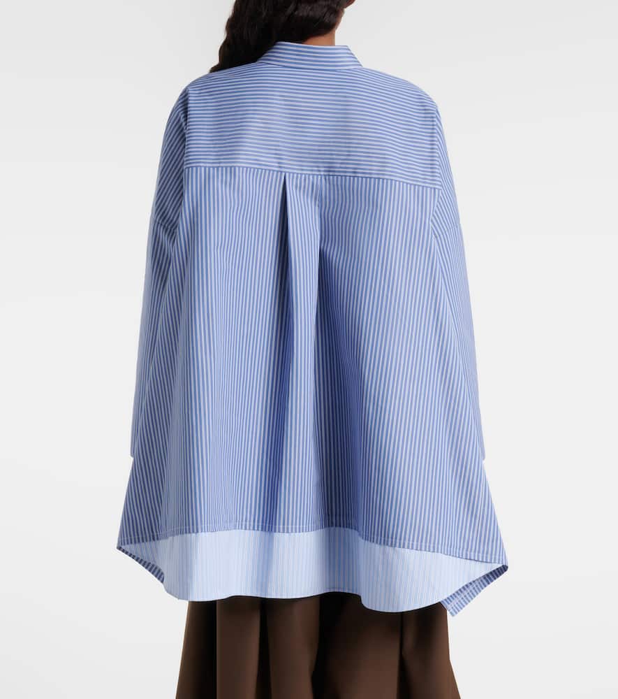 Striped oversized cotton-blend shirt