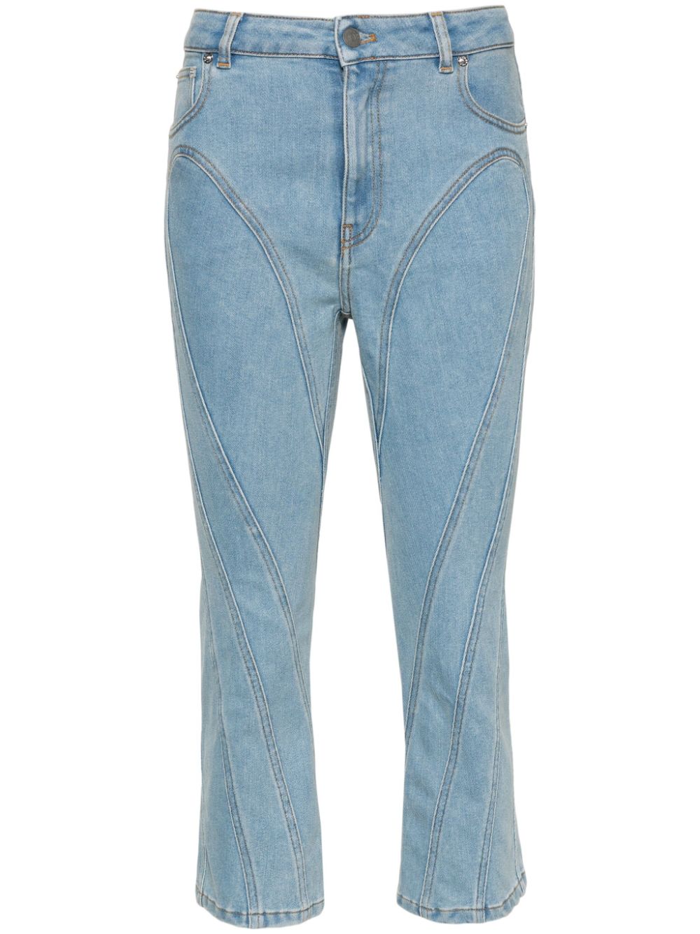 High-rise cropped jeans - Blue