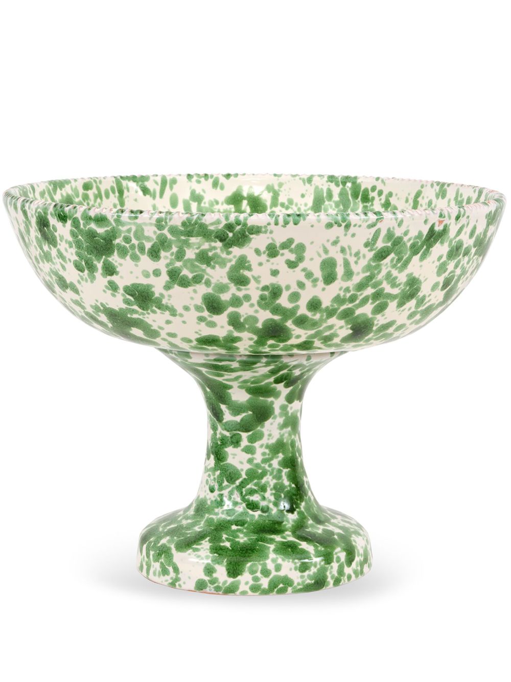 Speckled ceramic fruit stand (25cm x 18cm) - Green
