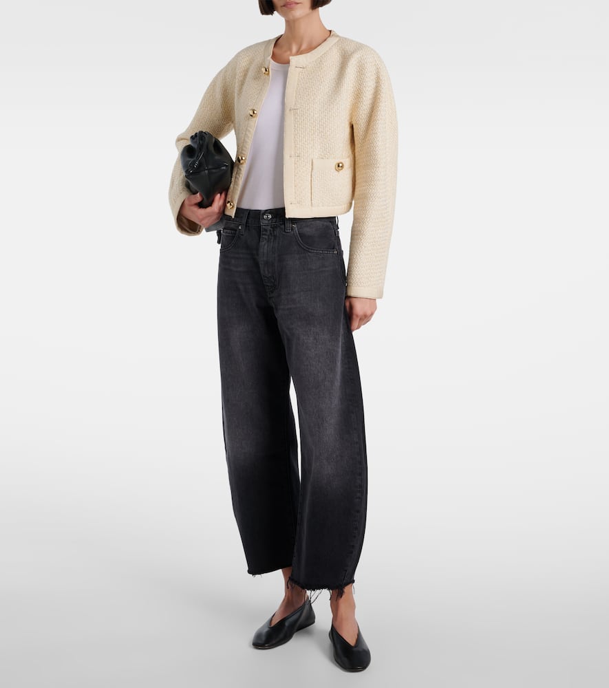 Trim cropped jacket