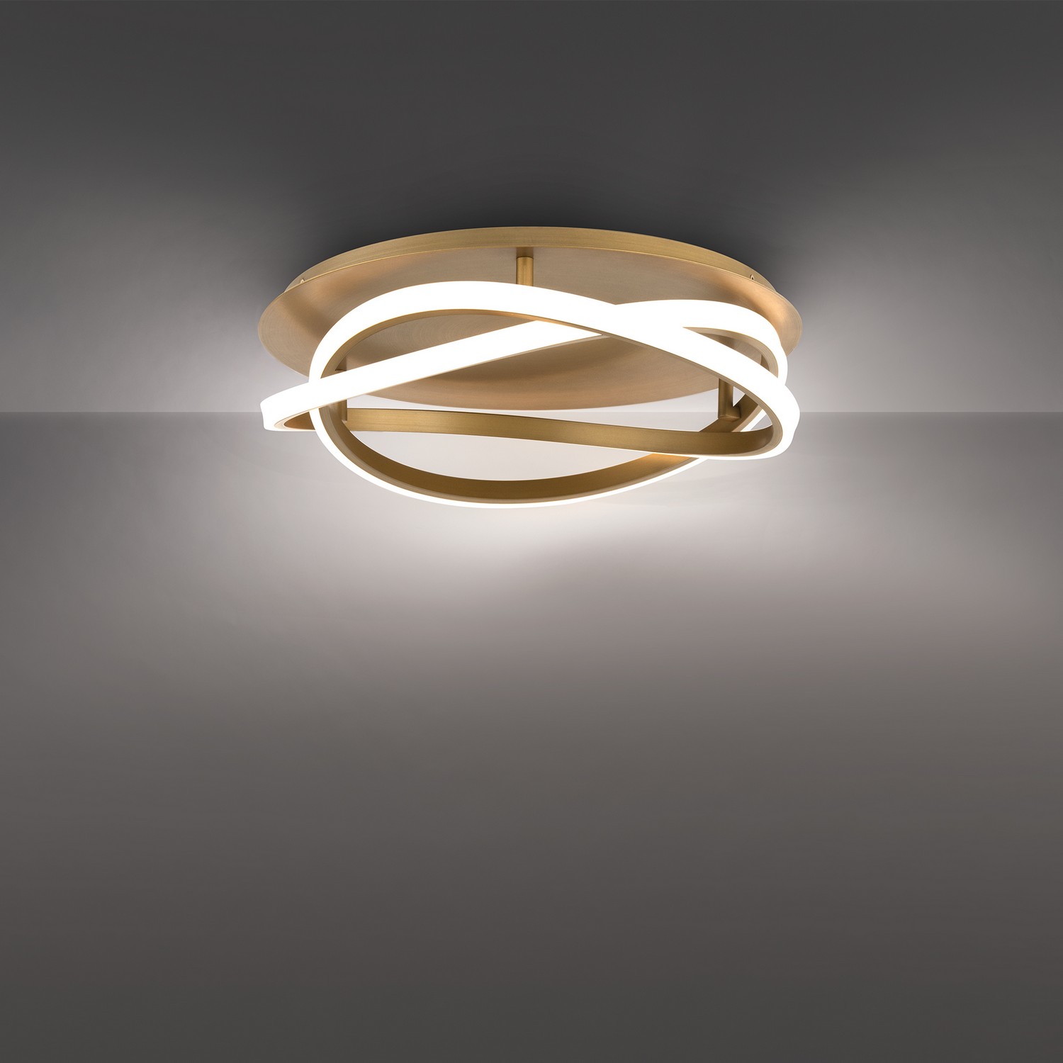 Aged Brass LED Flush Mount from the Veloce Collection