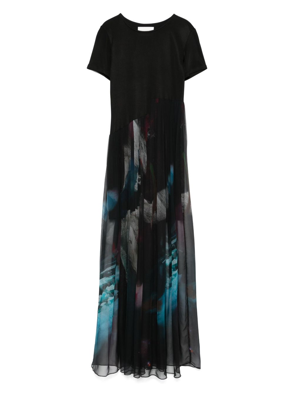 Abstract-print maxi dress - Black