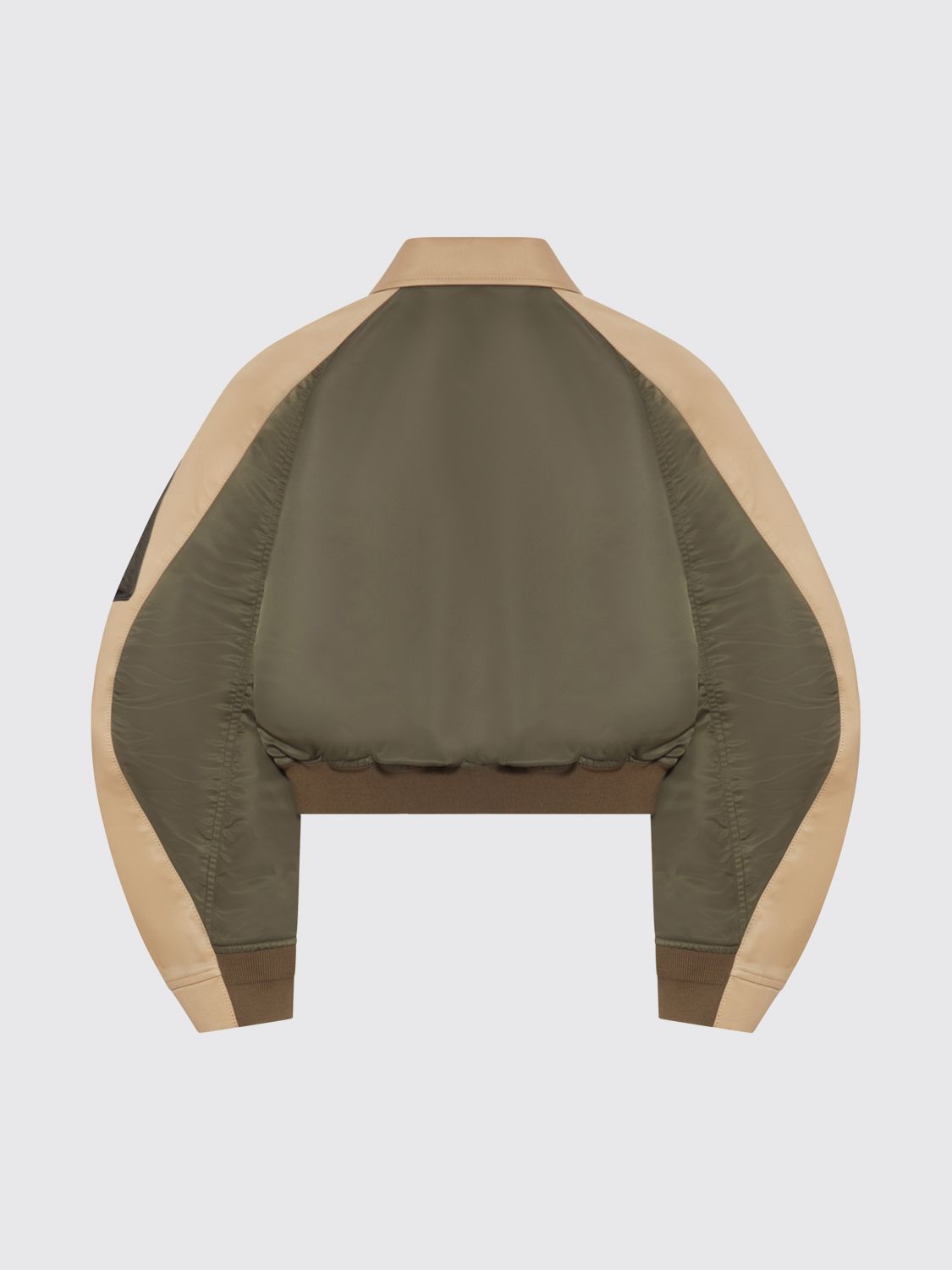 Cotton Chino X Nylon Twill Blouson Brown And Grey