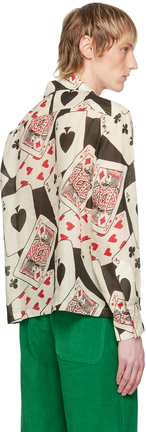 Bode Black & Beige Ace Of Spades Shirt