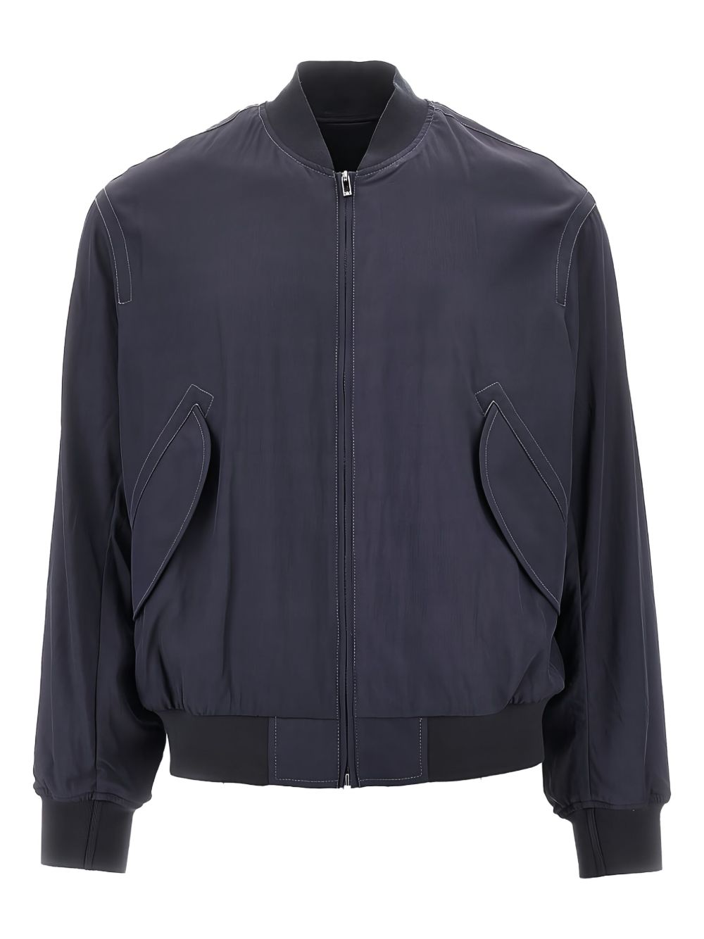 Emporio Armani contrast-stitch bomber jacket - Blue