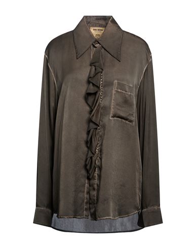 Woman Shirt Dark brown Size L Silk