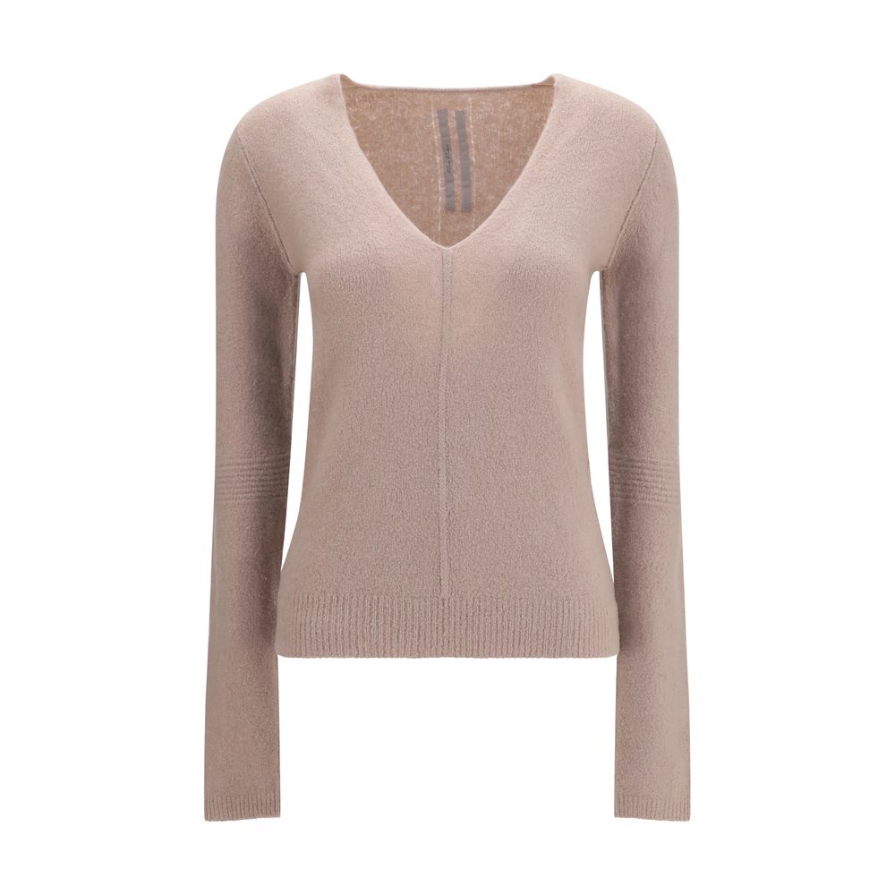 Cashmere V-Neck Sweater — Beige