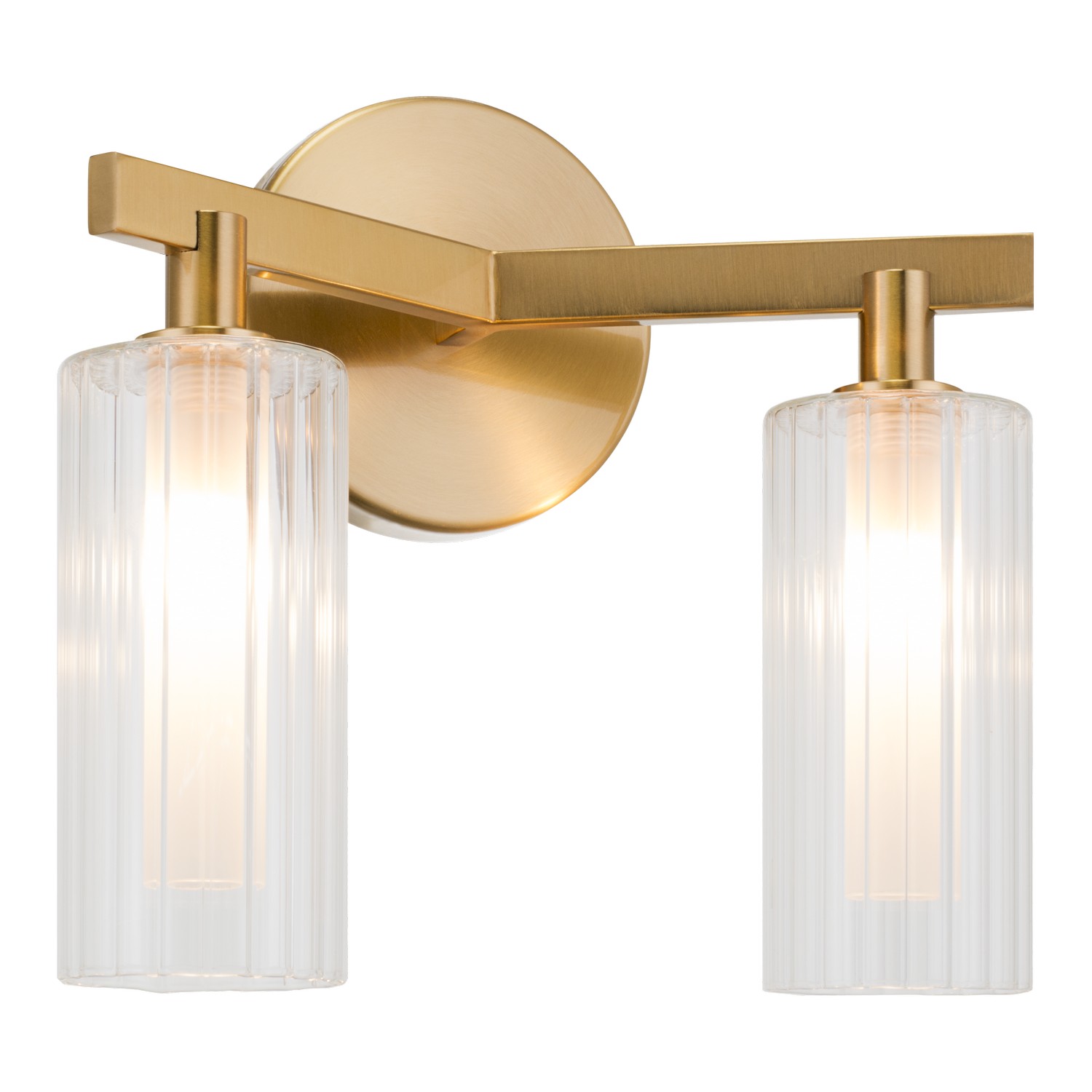 Aged Gold Brass Two Light Wall Sconce from the Kristof Collection