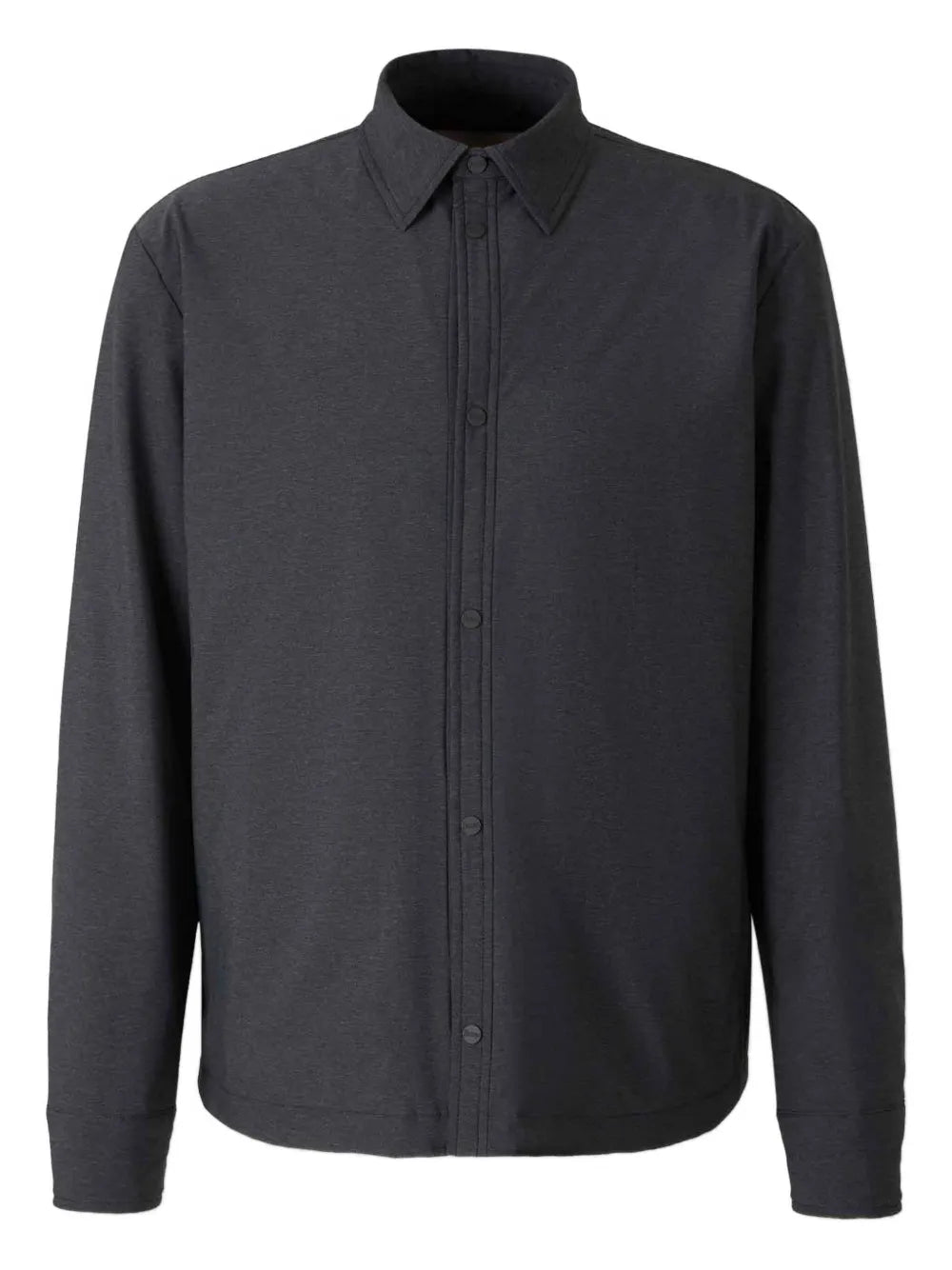 Resort-Style Button-Front Shirt — Dark Grey