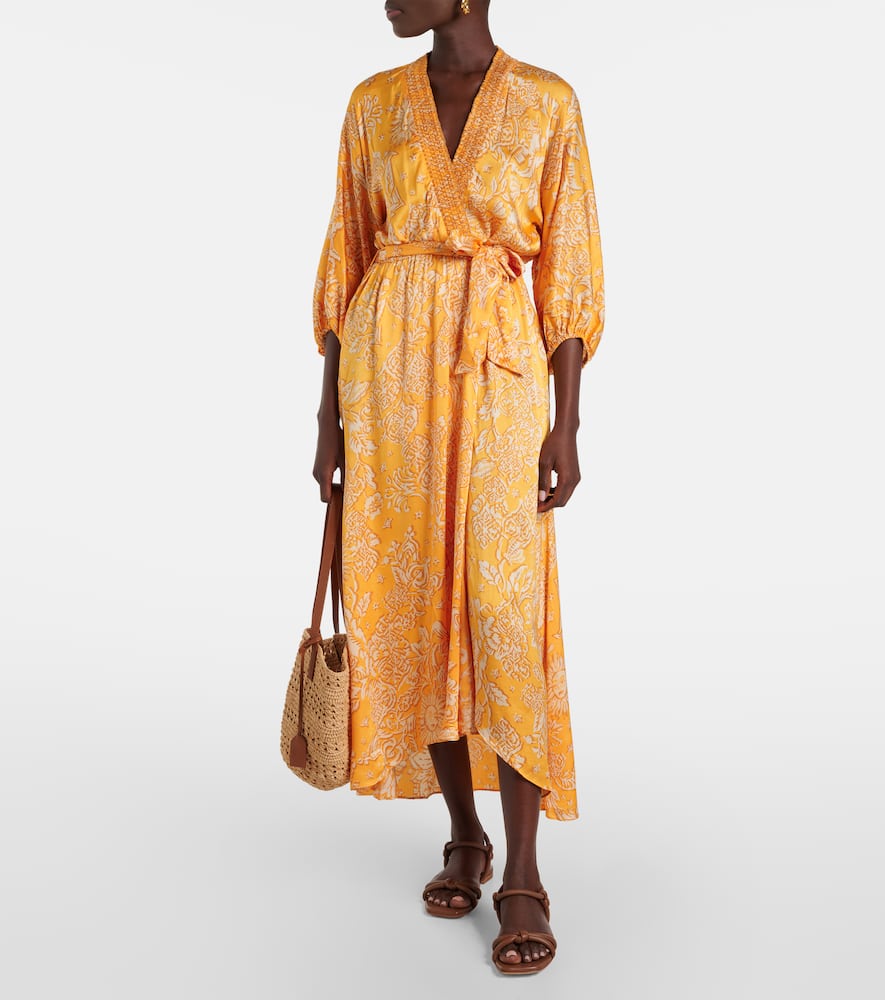Celie printed asymmetric maxi dress
