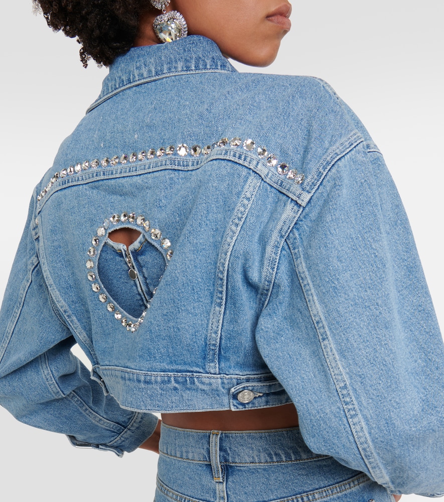 Babe embellished cropped denim jacket