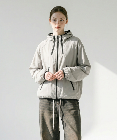 Three-Way Hooded Zip-Up Wind Jacket_Black