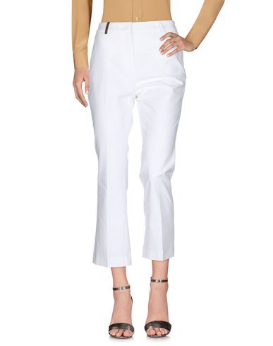Woman Pants White Size 12 Cotton, Elastane