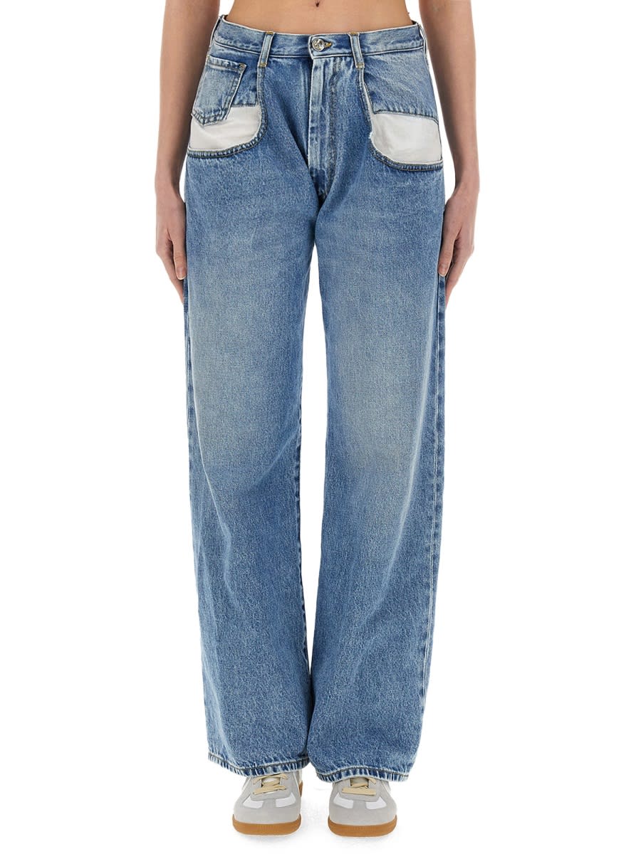 Washed bootcut jeans