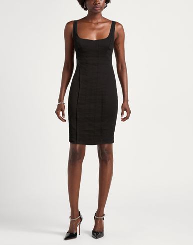 Woman Mini dress Black Size 0 Linen, Viscose, Elastane