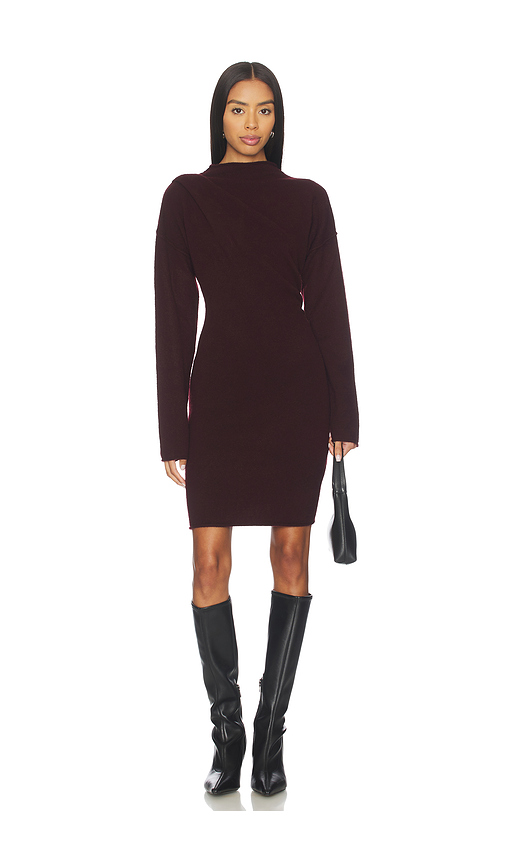 Helmut Lang Slouchy Dress in Burgundy - Burgundy. XS also in S