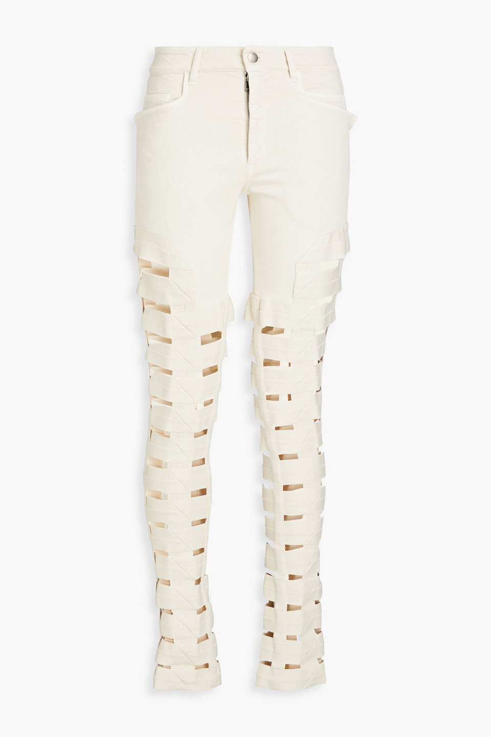 Spartan cutout high-rise skinny jeans - White - 26