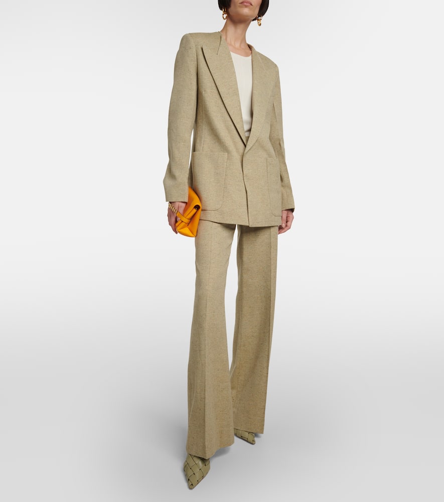 Single-breasted wool-blend blazer
