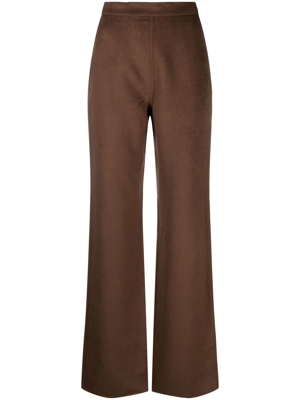 Bya high-waisted straight-leg trousers - Brown