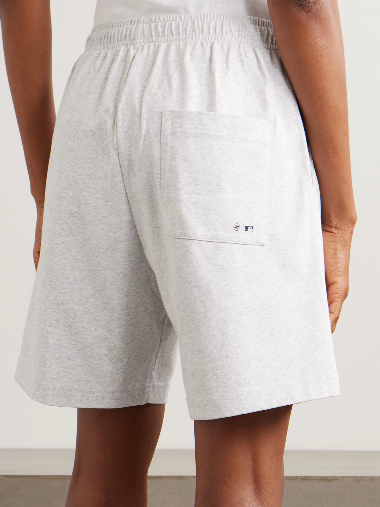 + New York Yankees Gym Printed Cotton-jersey Shorts - Gray