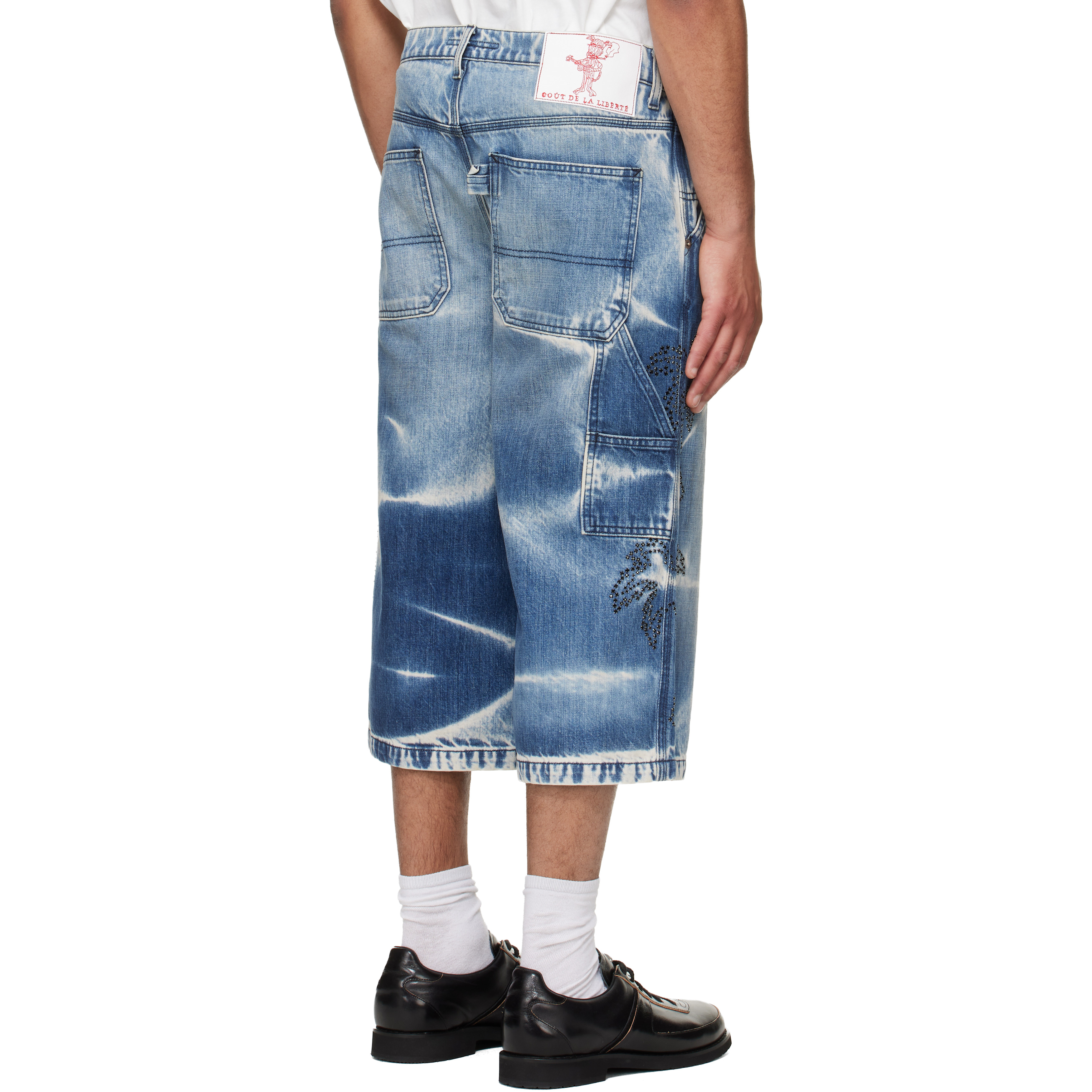 Blue Grayson Cripsy Denim Palm Devils Painter Shorts