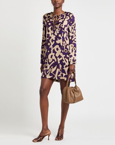 Woman Mini dress Dark purple Size 10 Viscose