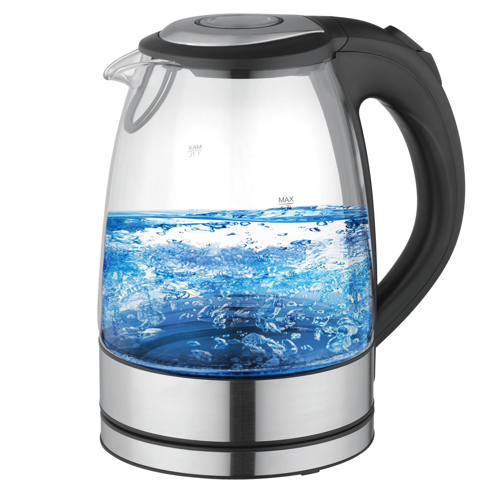 1.7 L Cordless Electric Glass and Stainless Steel Tea Kettle