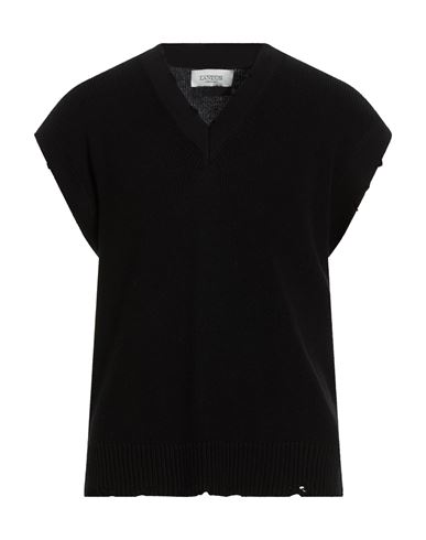 Man Sweater Black Size 38 Cotton