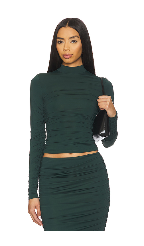 SEROYA Dulcie Ruched Top in Dark Green. - XXS also in L, M