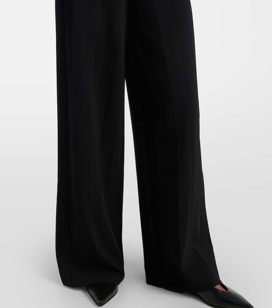 Lama crêpe wide-leg pants