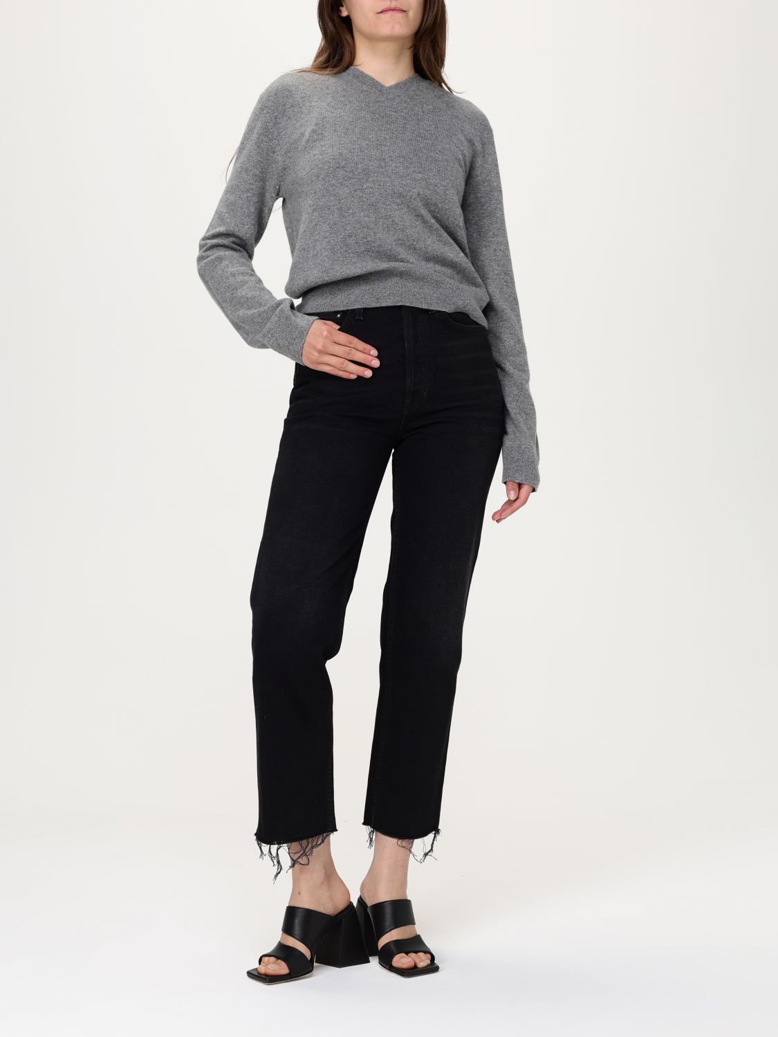 High-rise straight-leg jeans - Black
