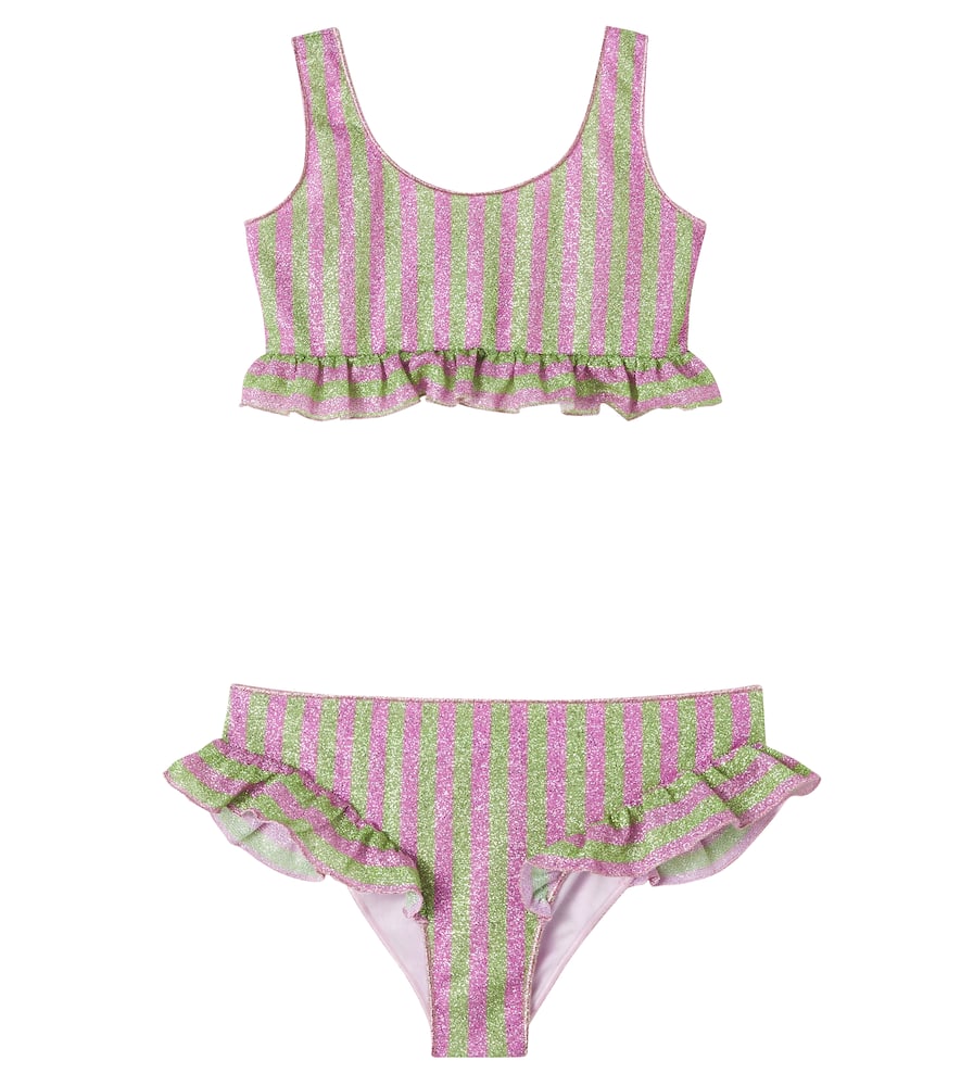 Oséree Kids Lumière ruffled striped bikini