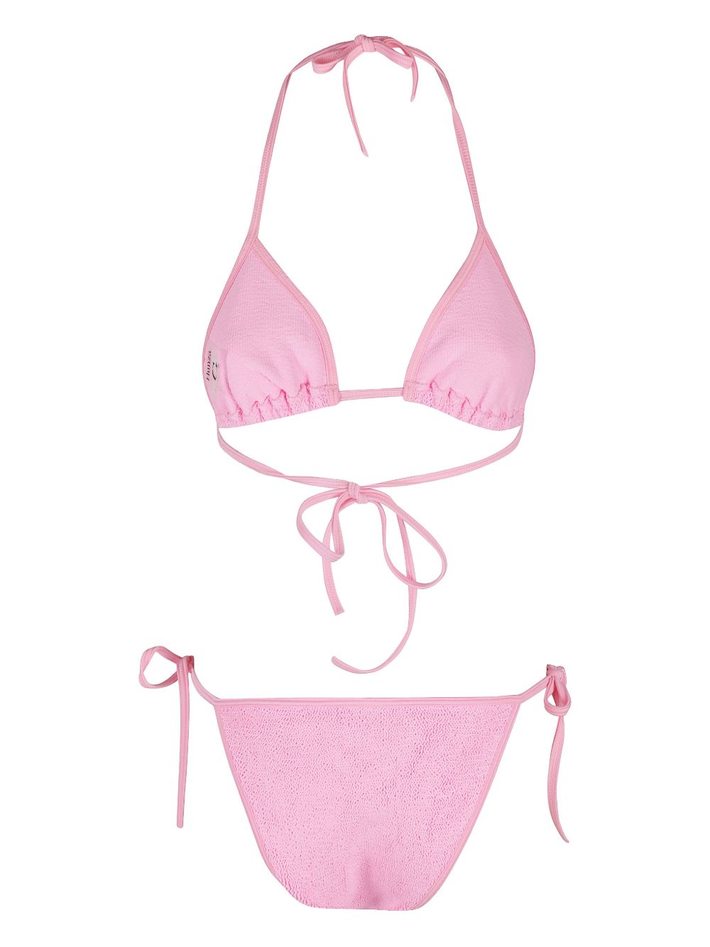 Crinkle triangle bikini - Pink