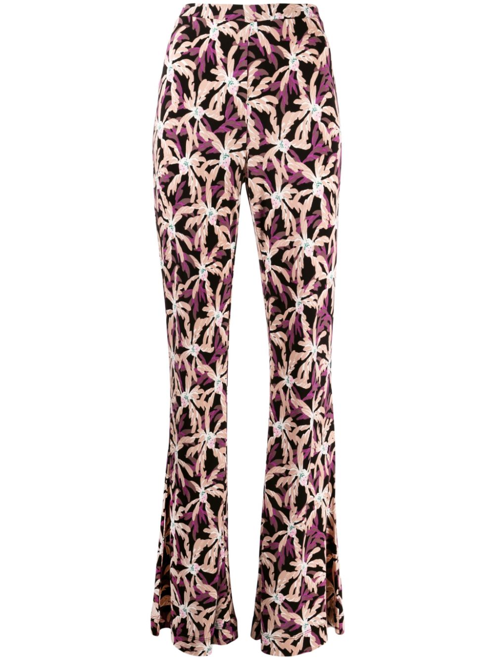 Brooklyn floral-print flared trousers - Purple