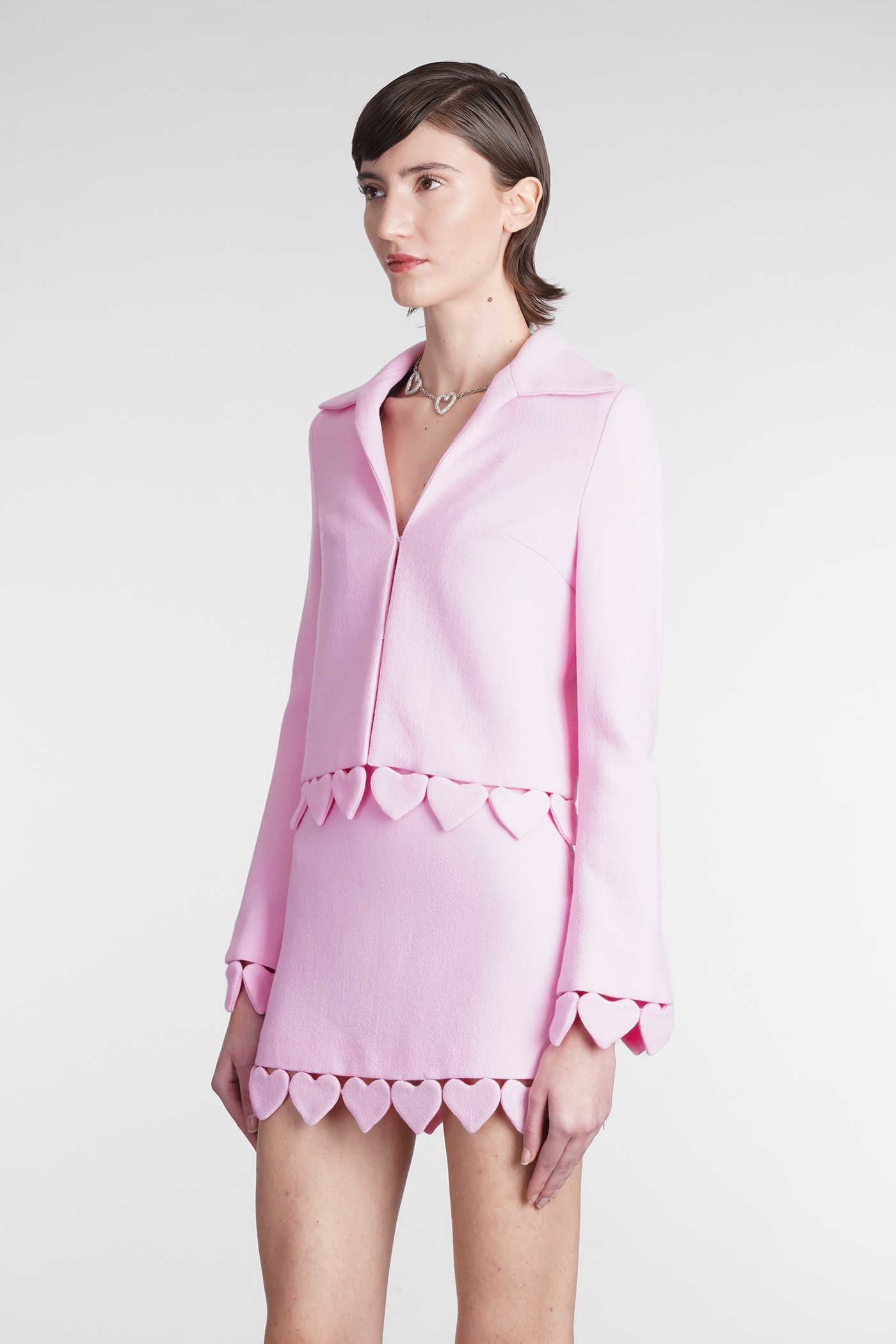 Blazer In Rose-pink Wool