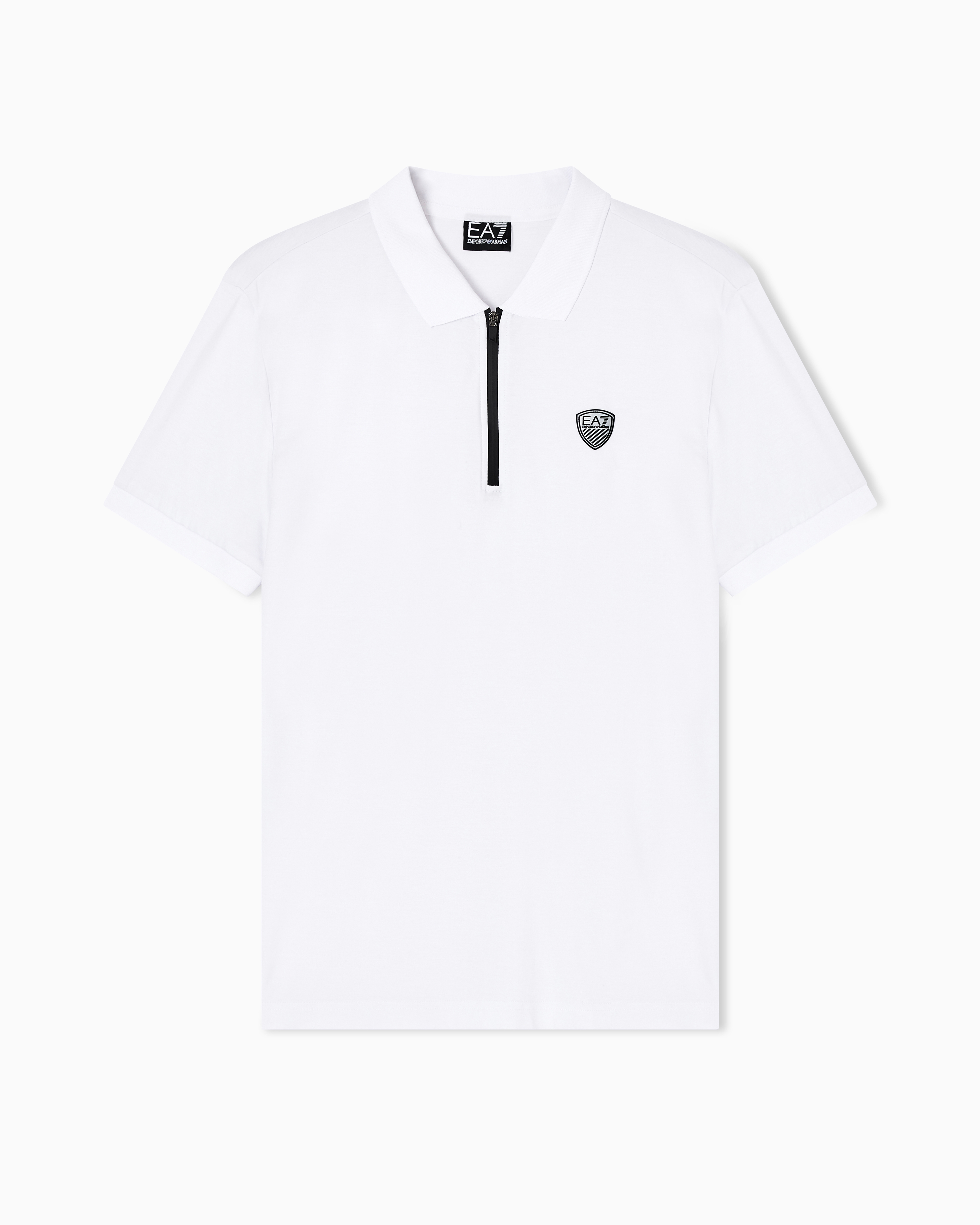 Slim-fit polo shirt Premium Shield in viscose jersey