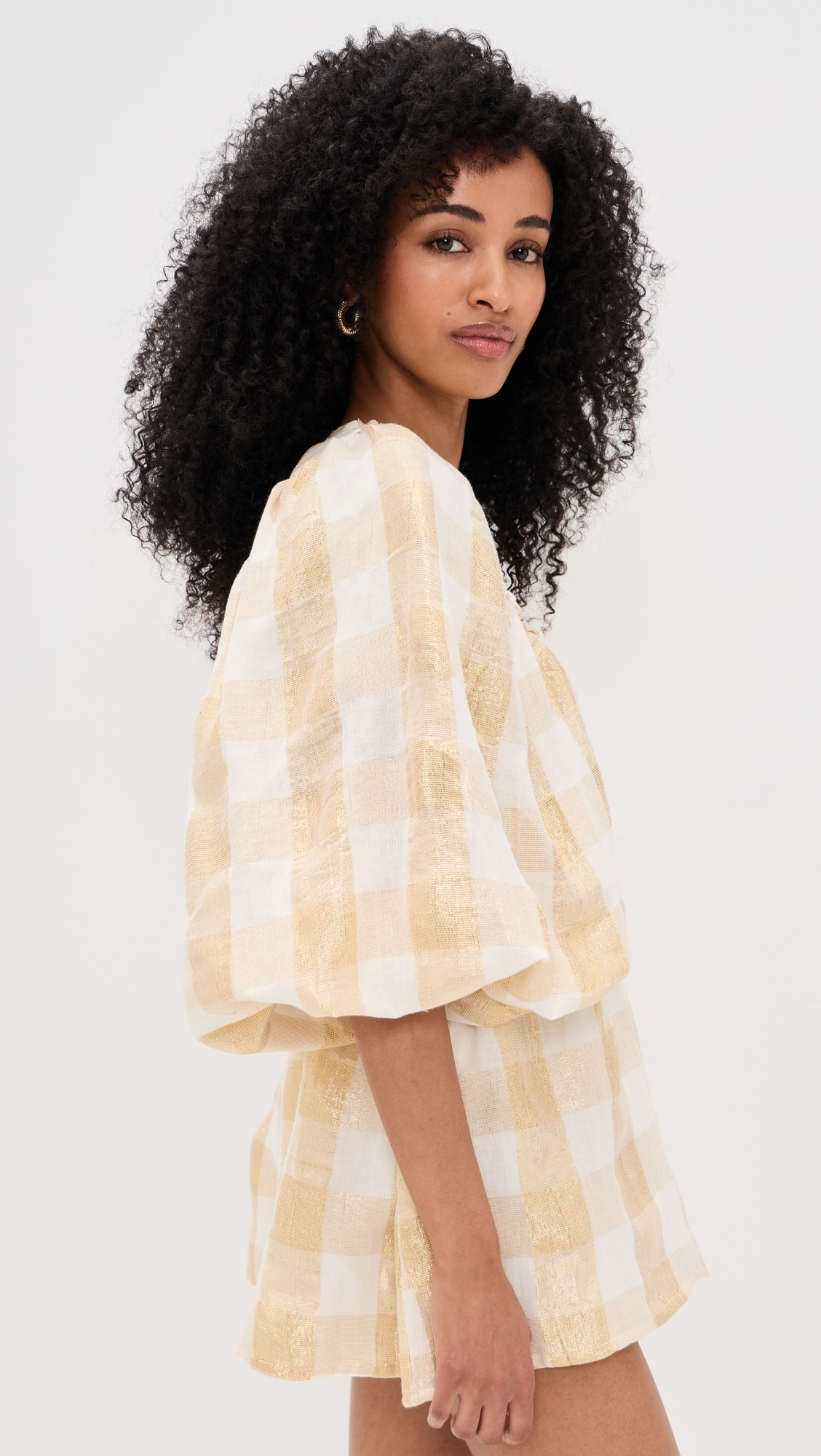 Alicia Jumpsuit Gingham Gold L