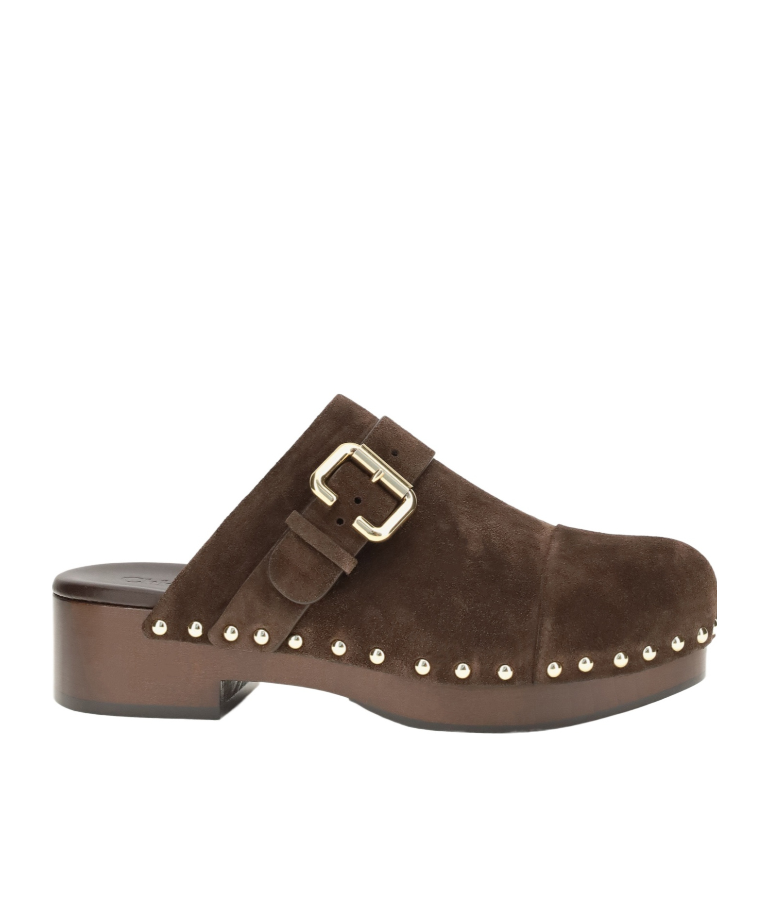 Chloé Studded Buckle Platform Mules