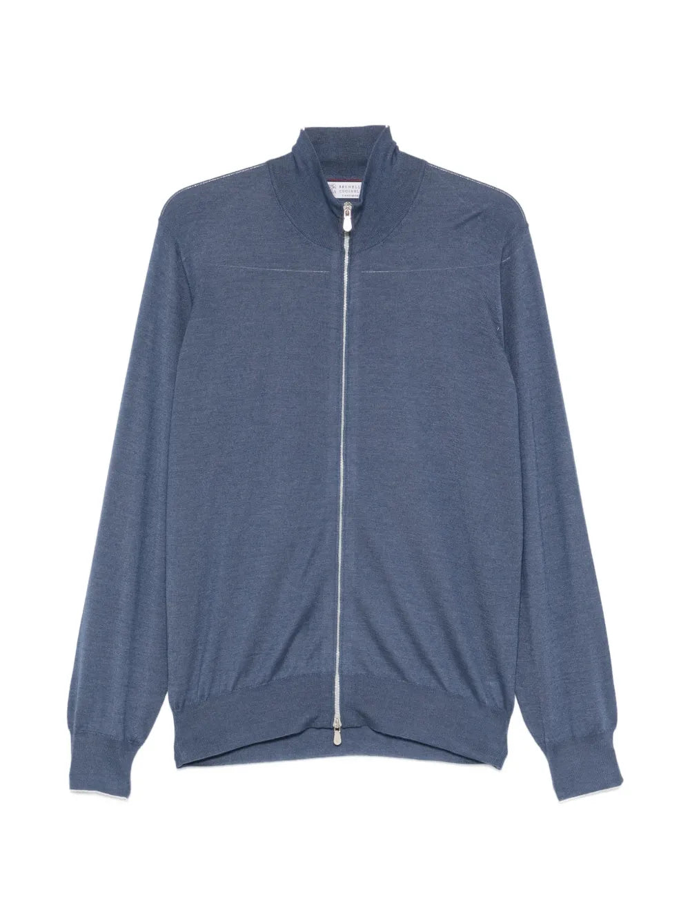 Cashmere-Silk Knit Cardigan — Blue