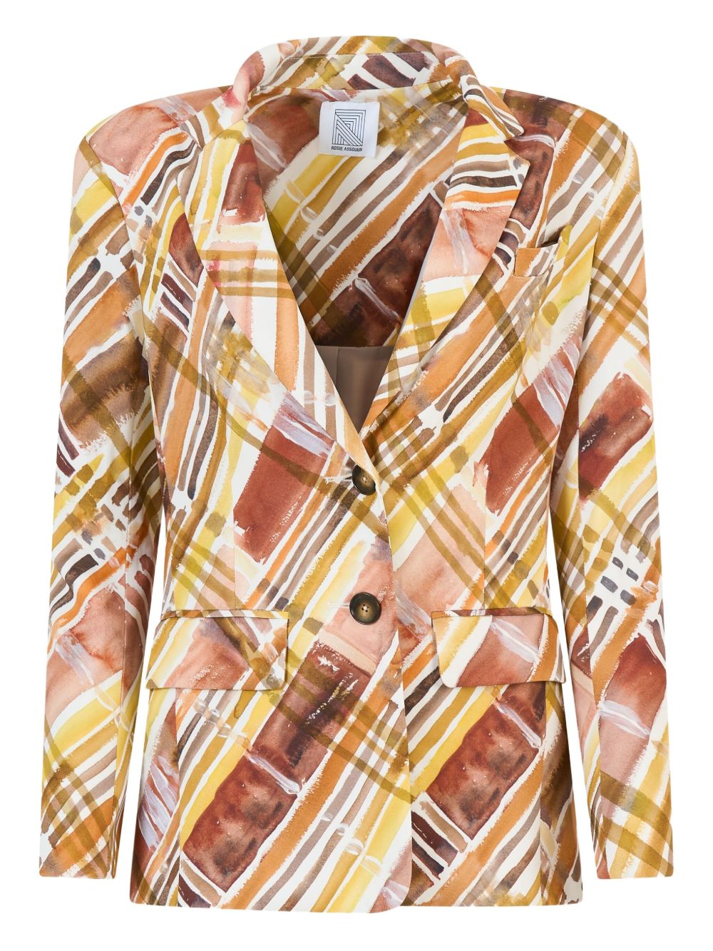 Abstract-print blazer - Brown