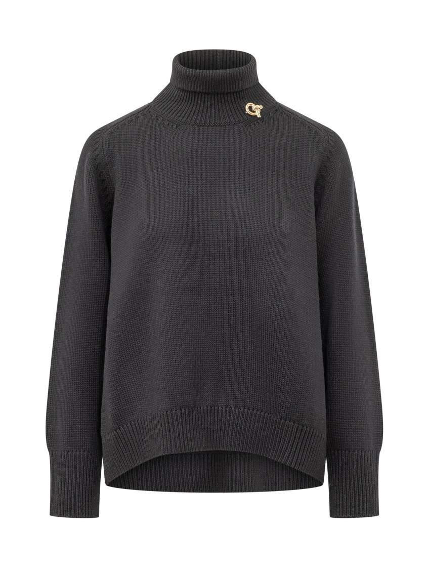 Black Knitted Turtle Neck Sweater