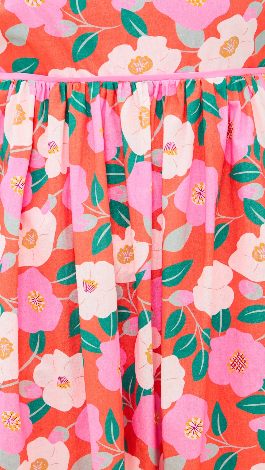 Print Empire Waist Maxi Dress Coral Orange Multi