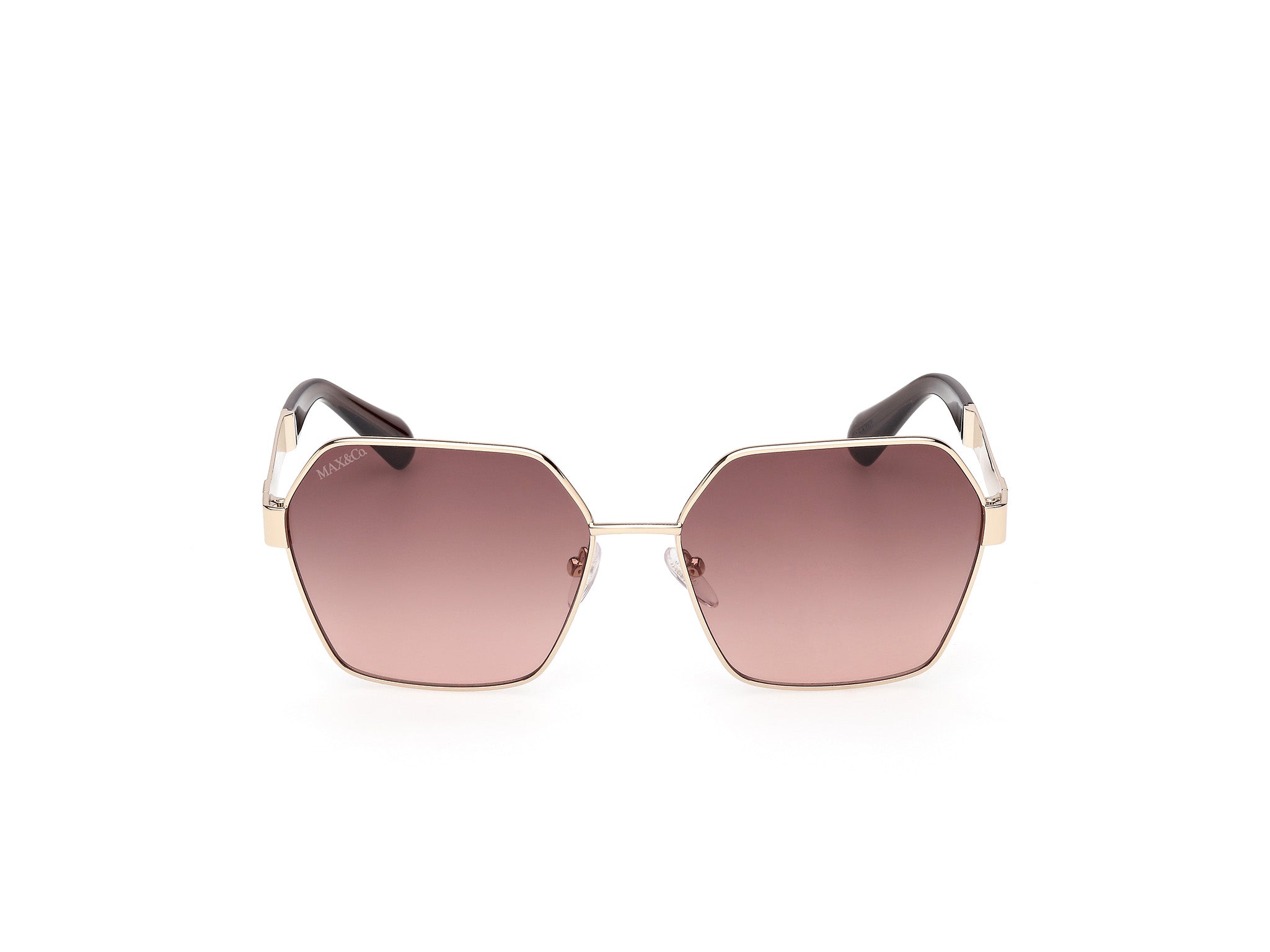 MAX&Co Mujer MAX&Co MO0141 32F Gafas de sol Metal Oro Marrón Geométrico Norma