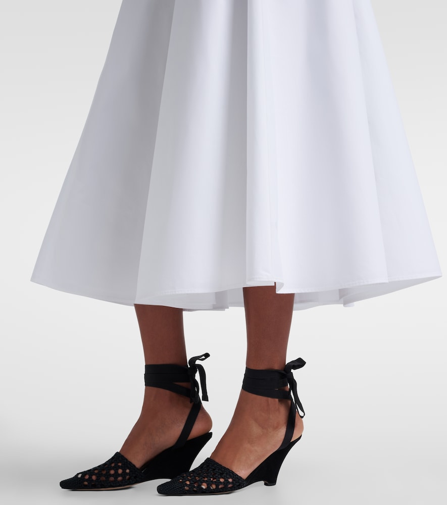 Triangle cotton-blend midi skirt