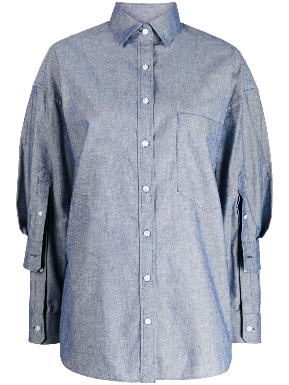 Layered cotton shirt - Blue