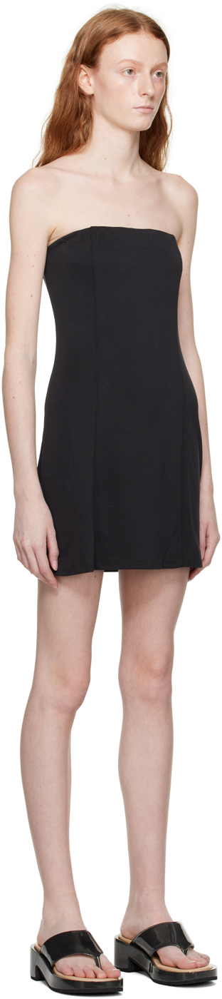 Black pom mini dress